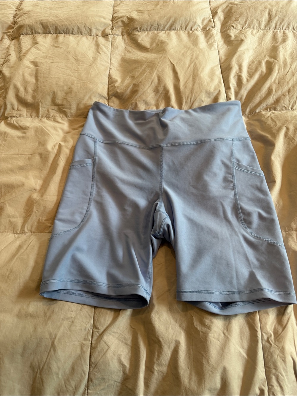 Old Navy Sky Blue High-Rise Bike Shorts with Side Pockets